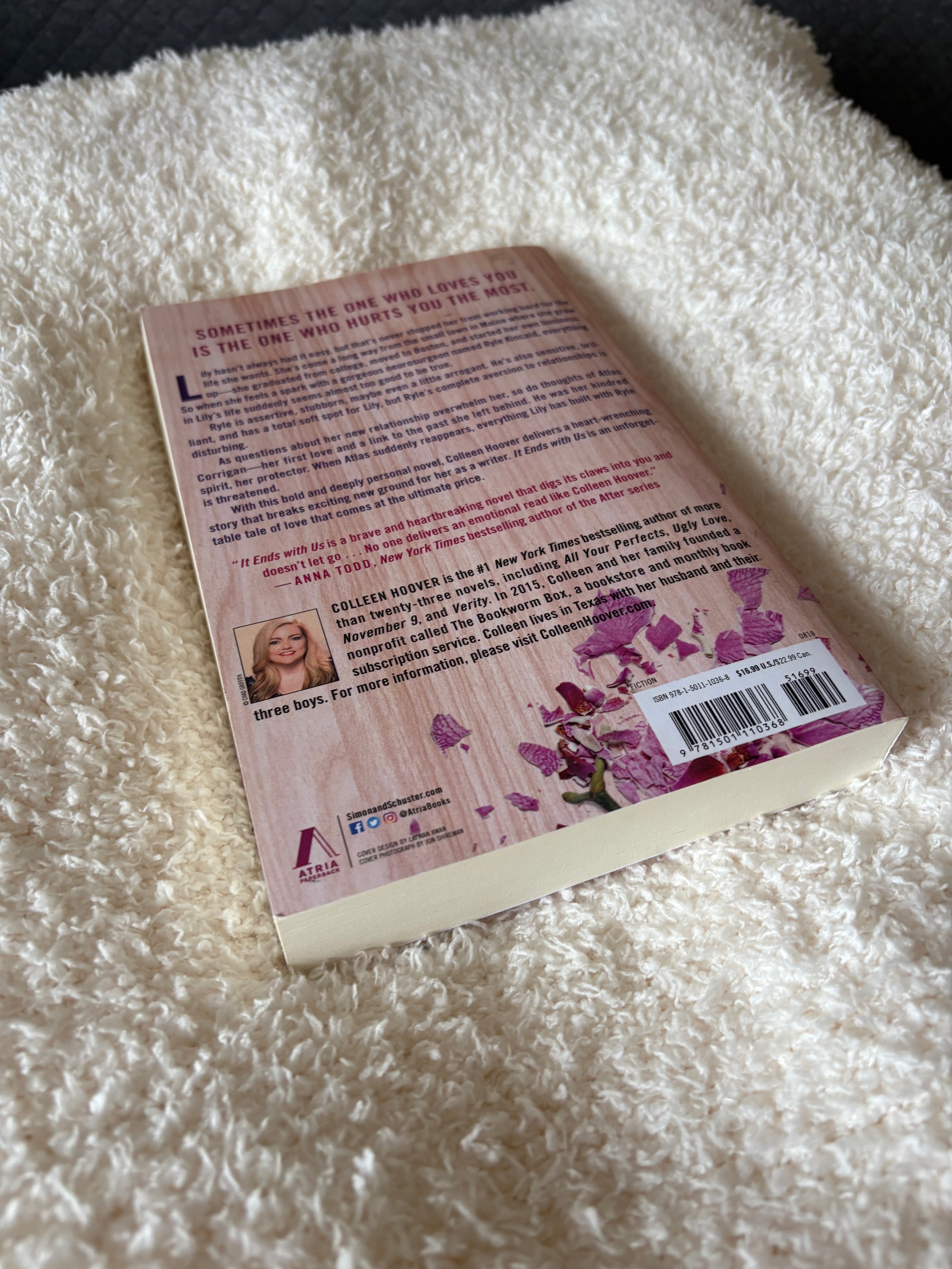 "It Ends With Us" used edition written by Colleen Hoover